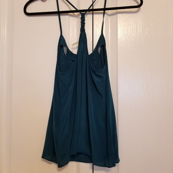 Kimchi Blue Silk Flowy Tank Top Small Blue Women Urban Outfitters Pleated Design - Picture 6 of 9
